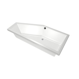 Xenz Society Hoekbad - 170x75x48 - afvoer Midden - Links - Compact - acryl - wit 6925-01