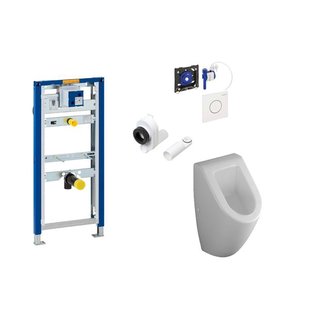 Villeroy & Boch Subway urinoirset met Geberit duofix reservoir en Sigma 01 bediening wit 0123214/SW1237066/0770275/0700530/0703967/0700009