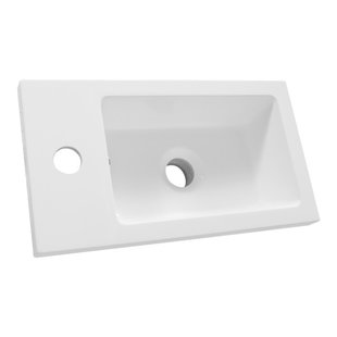 BRAUER Solar Slim opbouw fontein 40 met 1 kraangat en links/rechts te plaatsen mineraalmarmer zijdeglans wit FO-SOS401ZW