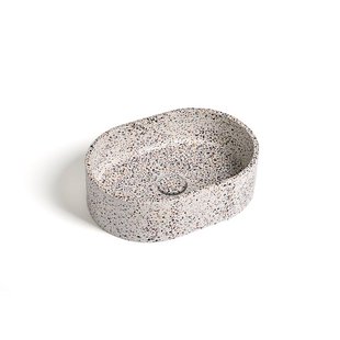 Ideavit Rock Waskom 40x28x12cm Beton ovaal Terrazzo 290291-E5