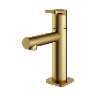 Hotbath Gal Fonteinkraan opbouw - uitloop 8.5cm - koudwaterkraan - PVD - geborsteld messing GL001BBP