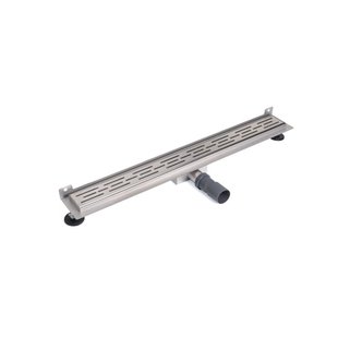 BRAUER Douchegoot - muurflens - 80x7x6.7cm - ondiep - zijuitloop - RVS DR-SRFW80NG