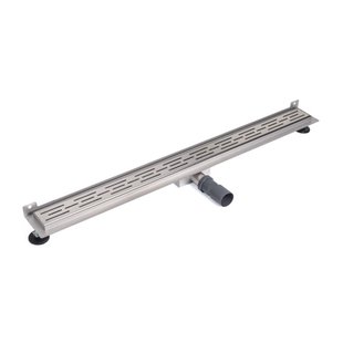 BRAUER Douchegoot - muurflens - 100x7x6.7cm - ondiep - zijuitloop - RVS DR-SRFW100NG