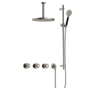 Hotbath Cobber IBSW70 Regendoucheset inbouw - 15cm plafondarm - 30cm ronde hoofddouche - 3 standen handdouche - glijstang - Geborsteld nikkel IBSW70GN1257