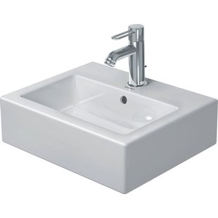 Duravit Vero fontein onderzijde geslepen 45x35cm met kraangat en overloop wit 0704450027