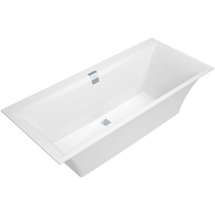Villeroy & Boch Squaro Edge 12 kunststof bad quaryl rechthoekig 170x75x45cm - incl. poten en afvoer /overloopcombinatie wit ubq170sqe2dv-01