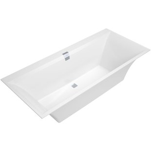 Villeroy & Boch Squaro Edge 12 bad quaryl rechthoekig 180x80x45cm - incl. poten en afvoer /overloopcombinatie wit ubq180sqe2dv-01