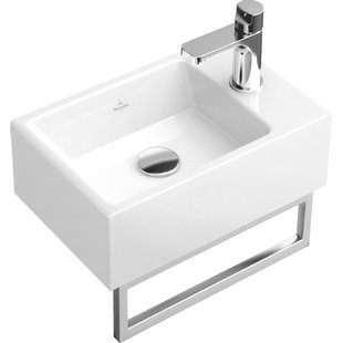 Villeroy en Boch Memento handdoekhouder inclusief bevestiging 34,5x10cm glans RVS 874934d7