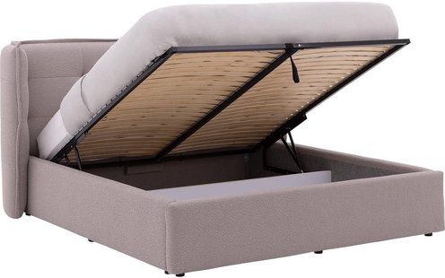 Goossens Gestoffeerd Bedframe Canon, 180 x 200 cm met storage, met 2x lattenbodem