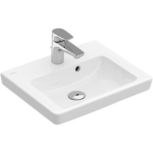 Villeroy & Boch Subway 2.0 fontein 45x37cm - met kraangat en overloop wit 73154501