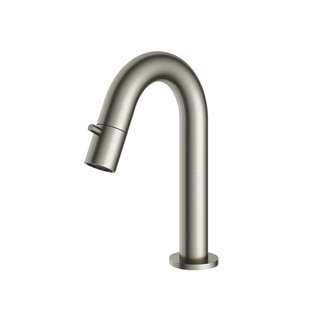 Hotbath Buddy Fonteinkraan - U uitloop 11.8cm - opbouw - geborsteld nikkel U001GN