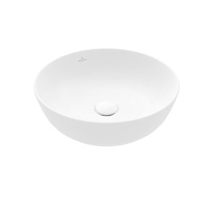 Villeroy & Boch Artis opzetwastafel - rond Ø43x12.5cm - Ceramic+ zonder kraangat zonder overloop stone white 417943rw