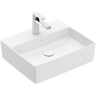 Villeroy & Boch Memento 2.0 Opzet wastafel - 49.8x42cm - zonder overloop - ceramic - stone white 4a0751rw Villeroy & Boch Memento 2.0 Opzet wastafel - 49.8x42cm - zonder overloop - ceramic+ - stone white 4a0751rw