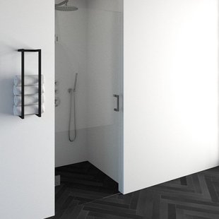 BRAUER Void nisdeur helder glas 80x200 omkeerbaar incl. glascoating PVD RVS-kleurig geborsteld GS-VON1H80200NG