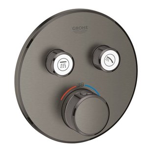 Grohe SmartControl Inbouwthermostaat - 3 knoppen - rond - geborsteld hard graphite 29119al0