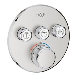 GROHE Grohtherm SmartControl inbouwkraan thermostatisch met omstel voor 3 functies rond supersteel 29121dc0