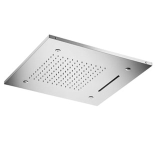 Hotbath Mate inbouwhoofddouche vierkant 50x50cm met cascade en spray nikkel geborsteld M145GN