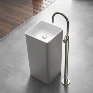 Hotbath Cobber wastafelmengkraan vloermontage geborsteld messing PVD CB078WBBP