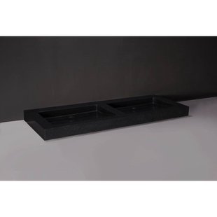 Forzalaqua Palermo Doppio wastafel 140.5x51.5x9cm Rechthoek 2 kraangaten 2 wasbakken Natuursteen Graniet gezoet 8010264