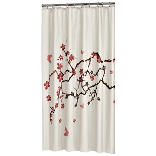 Sealskin Blossom Douchegordijn Polyester 180x200 cm Rood 233451359