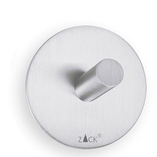 Zack Peco handdoekhaak 4.5x4.5cm rond zelfklevend Mat Geborsteld RVS set van 2 40306