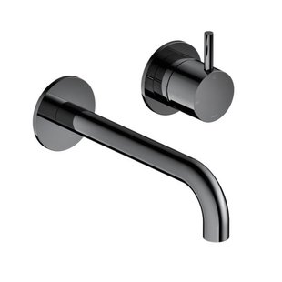 Hotbath Cobber inbouw wastafelmengkraan met 25 cm uitloop zwart chroom CB005EXT25BK / HBCB005