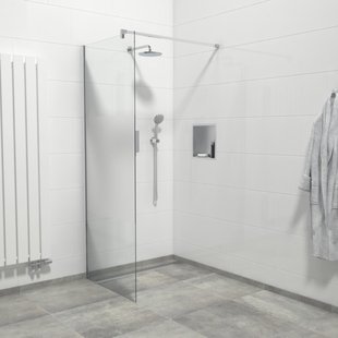 Van Marcke Inloopdouche - 80x200cm - veiligheidsglas - band mat glas - anti kalk - chroom 20005669