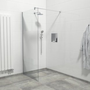 Van Marcke Inloopdouche - 90x200cm - veiligheidsglas - band mat glas - anti kalk - chroom 20005670