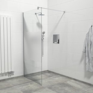 Van Marcke Inloopdouche - 100x200cm - veiligheidsglas - band mat glas - anti kalk - chroom 20005671