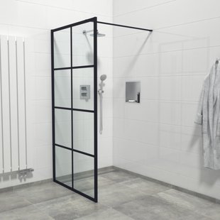 Saniclass Bellini Inloopdouche - 120x200cm - windows frame buitenzijde - anti kalk - mat zwart Windows-120 Saniclass Bellini Inloopdouche - 120x200cm - windows frame buitenzijde - anti kalk - mat zwart Windows-120