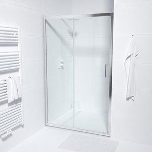 Marenza Slide Quick Fit Schuifdeur - 120x190cm - 6mm veiligheidsglas - alu profiel - anti kalk - chroom SAQ6121-120