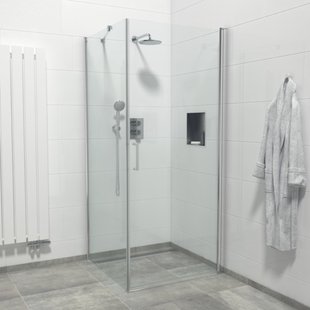 Marenza Neptune Douchecabine - 1 draaideur - Zijwand - 90x90x200cm - 6mm veiligheidsglas - anti kalk - chroom SKII1221-90-C