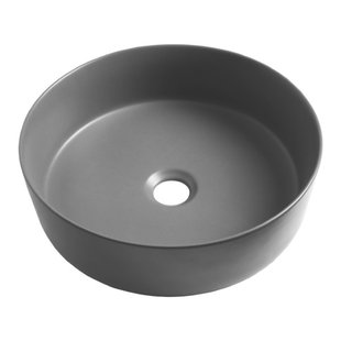 BRAUER Circle waskom - 36x36cm - rond - keramiek - mat grijs WK-CC36ROMG