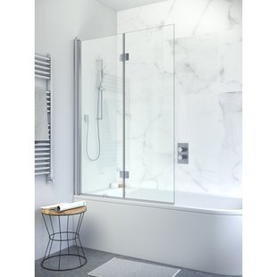 Crosswater Design New badwand 2 delig 106x150cm met scharnieren helder glas DBVSC1060_V2