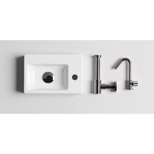 Clou InBe fonteinset 36x24.5x9cm nr2 inclusief kraan plug en sifon keramiek Wit IB/03.03098