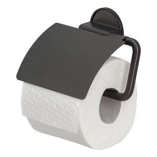 Tiger Tune Toiletrolhouder - met klep - zelfklevend - zwart 1326638946
