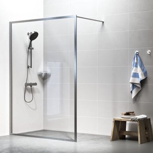 Sealskin Contour inloop douche type A3 98 cm breed, 200 cm hoog, RVS, 6 mm helder veiligheidsglas CCDA30986325100