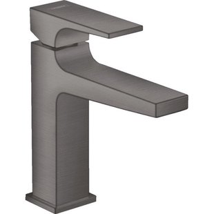 Hansgrohe Metropol 110 wastafelkraan - 18.4cm hoog - push open waste - voorsprong 13.5cm - brushed black chrome (antraciet) 32507340