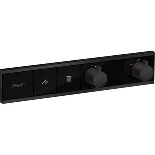 Hansgrohe RainSelect afbouwdeel v. inbouw douchekraan thermostatisch v. 2 functies 45.6x90cm mat zwart 15380670 Hansgrohe RainSelect afbouwdeel v. inbouw douchekraan thermostatisch v. 2 functies 45.6x90cm mat zwart 15380670