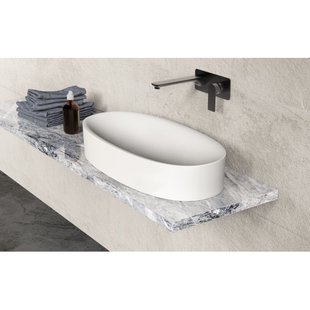 Ideavit Solidcliff-70 opbouw wastafel 70x35x12,5cm Solidsurface mat wit 290231