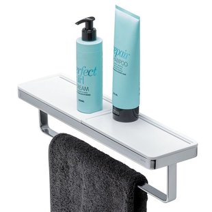 Geesa Frame Handdoekrek met planchet 42cm Wit / Chroom 918853-02-420