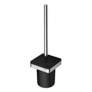 Geesa Frame Toiletborstel met houder Zwart / Chroom (zwarte borstelkop) 918811-02-06