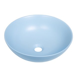 BRAUER Bowl waskom - 40x40cm - rond - keramiek - mat pastel blauw WK-BO40ROMPB