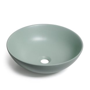 BRAUER Bowl waskom - 40x40cm - rond - keramiek - mat pastel groen WK-BO40ROMPG