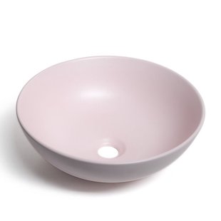 BRAUER Bowl waskom - 40x40cm - rond - keramiek - mat pastel roze WK-BO40ROMPR