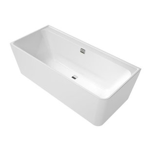 Villeroy & Boch Collaro half vrijstaand hoekbad - 180x80cm - rechthoek hoek links overloop chroom Acryl Glans Wit uba180cor9cl00vd01