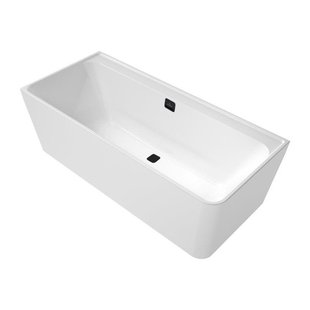 Villeroy & Boch Collaro half vrijstaand hoekbad - 180x80cm - rechthoek hoek links overloop mat zwart Acryl Glans Wit uba180cor9cl00vn01