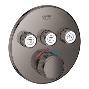 GROHE Grohtherm SmartControl inbouwkraan thermostatisch met omstel voor 3 functies rond hard graphite 29121a00