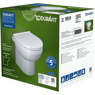 Duravit DuraStyle Basic closetset Staand diepspoel spoelrandloos 37x48cm met softclose closetzitting wit 41840900a1