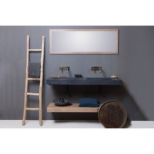 Forzalaqua Bellezza Doppio wastafel 160.5x51.9x9cm Rechthoek 2 kraangaten 2 wasbakken Natuursteen Graniet gezoet 100605 Forzalaqua Bellezza Doppio wastafel 160.5x51.9x9cm Rechthoek 2 kraangaten 2 wasbakken Natuursteen Graniet gezoet 100605
